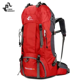 60L Climbing Bag Sport Waterproof Bag Camping Rucksack Tear Resistant  with Rain Cover