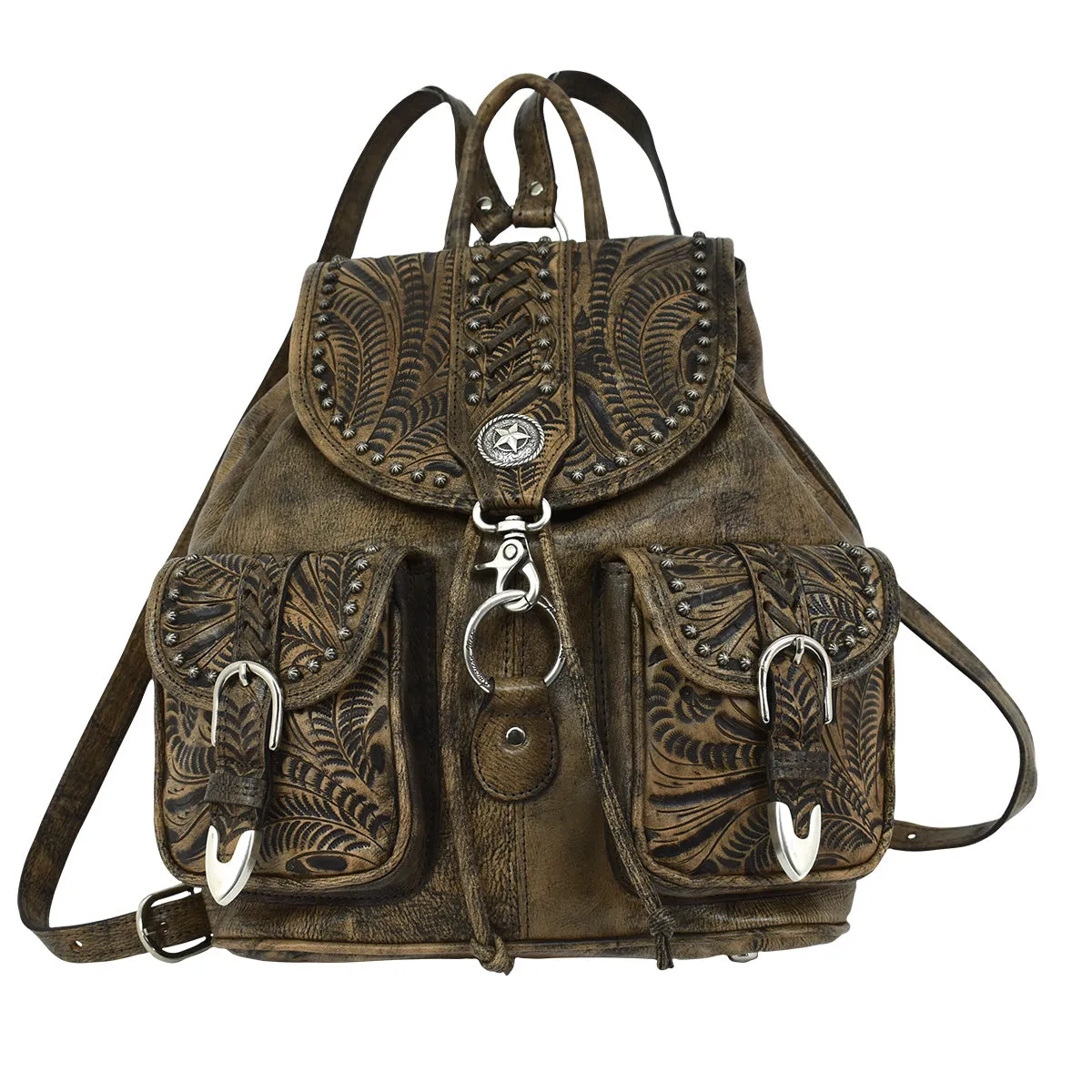 Classic Drawstring Backpack with Flap
