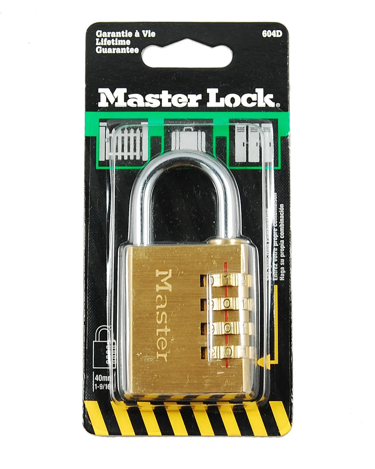 Master 604D Solid Brass Set-Your-Own Combination Padlock