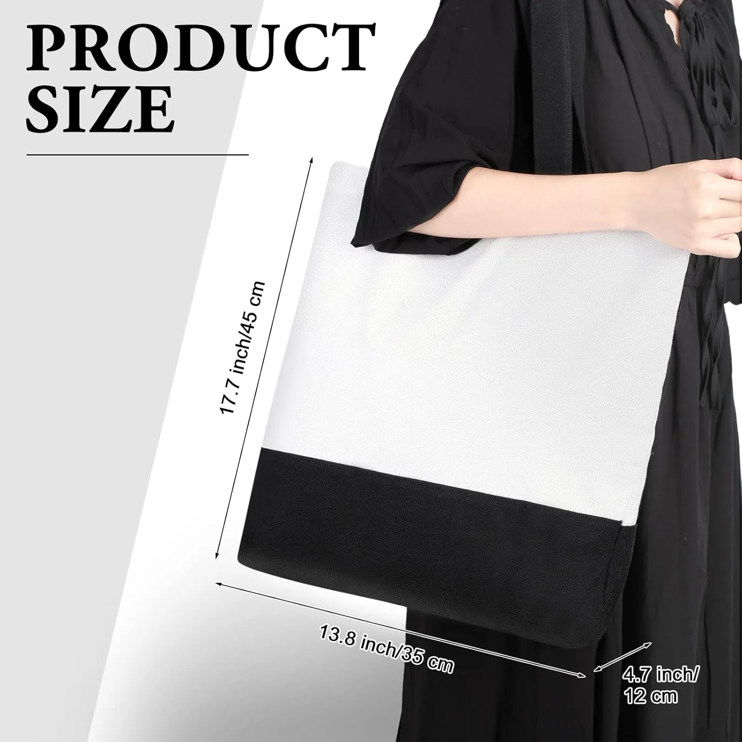Reginary 16 Pack Canvas Tote Bags Set - Large Cotton Tote with Handle for Women's Kitchen & Grocery Use - DIY Gift