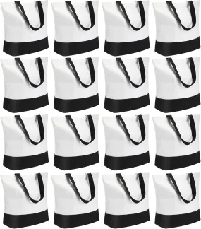 Reginary 16 Pack Canvas Tote Bags Set - Large Cotton Tote with Handle for Women's Kitchen & Grocery Use - DIY Gift