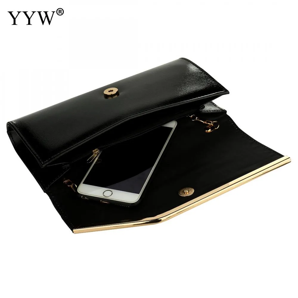 Sequined Envelope Gold Clutch Bags with Chain Wedding Party Clutches