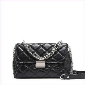 Women's Chain Nappa Leather Crossbody Bag Lattice Blue / Black / Blushing Pink